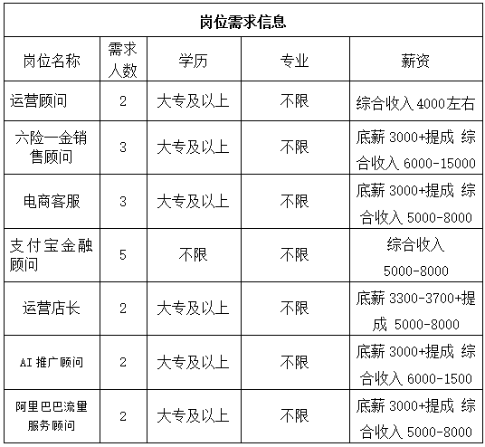山东网掌柜电子商务有限公司招聘运营顾问,销售,电商客服,支付宝金融顾问,运营店长,ai推广顾问,阿里巴巴流量服务顾问