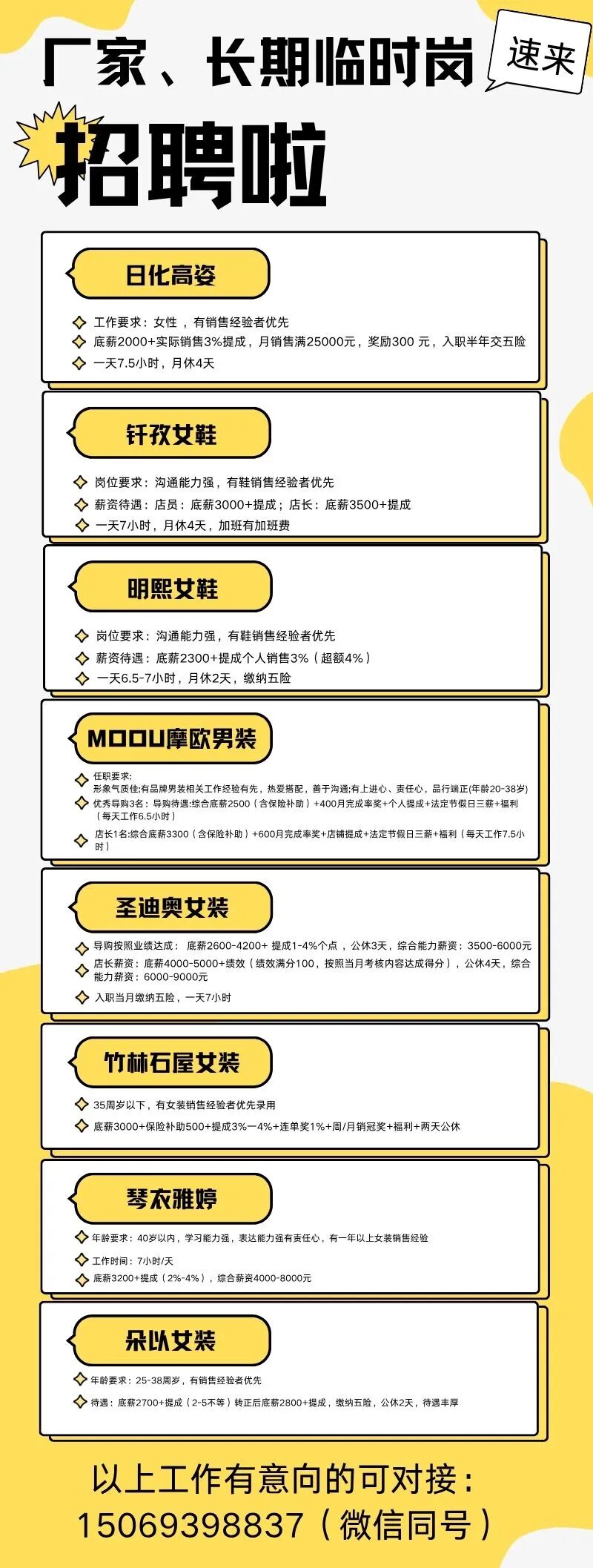 周村信誉楼招聘信息二